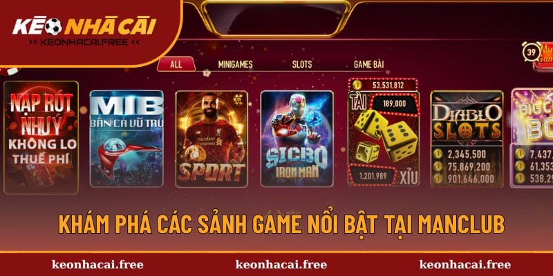 Top 3 sảnh trò chơi nổi bật tại cổng game